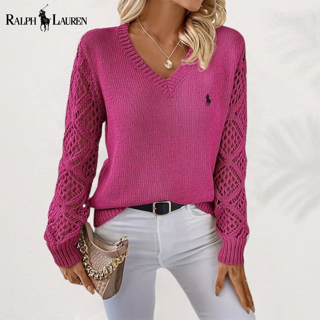 Stilvoller V-Ausschnitt Strickpullover