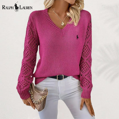 Stilvoller V-Ausschnitt Strickpullover