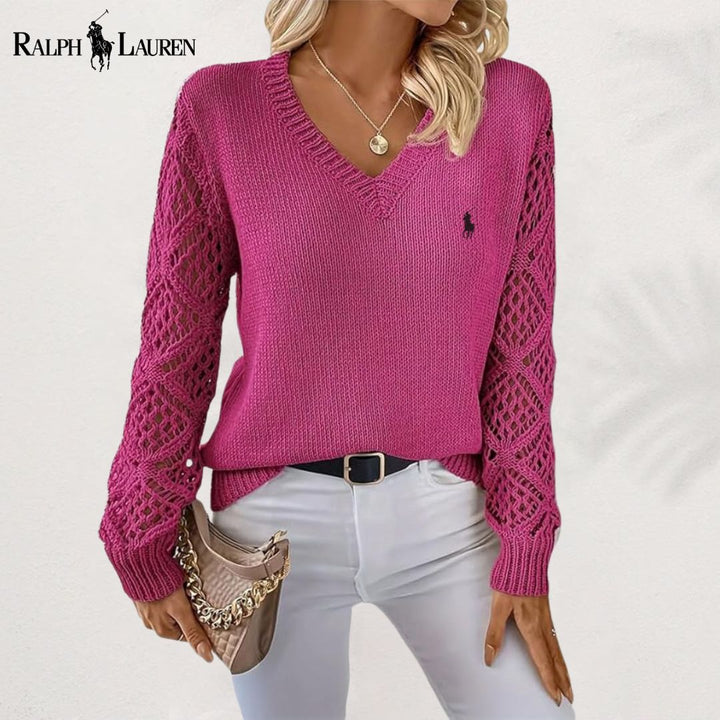 Stilvoller V-Ausschnitt Strickpullover