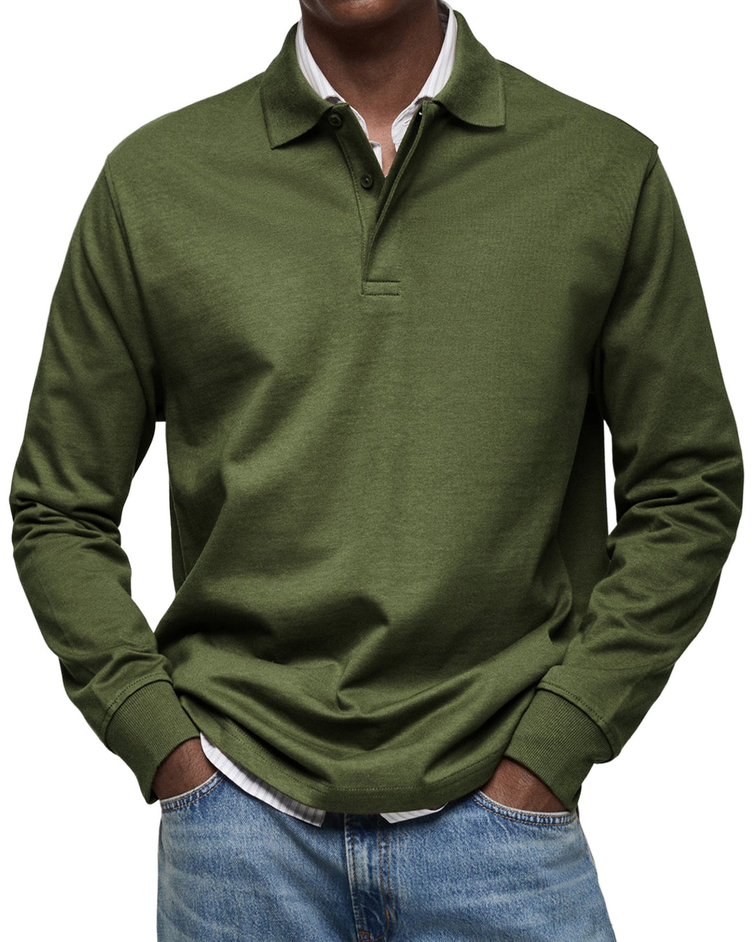 Herren Langarm-Poloshirt