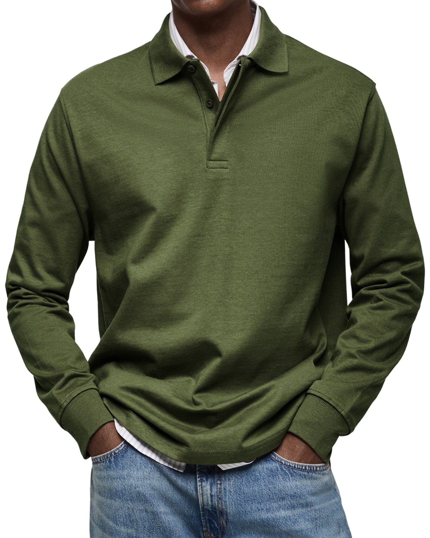 Herren Langarm-Poloshirt