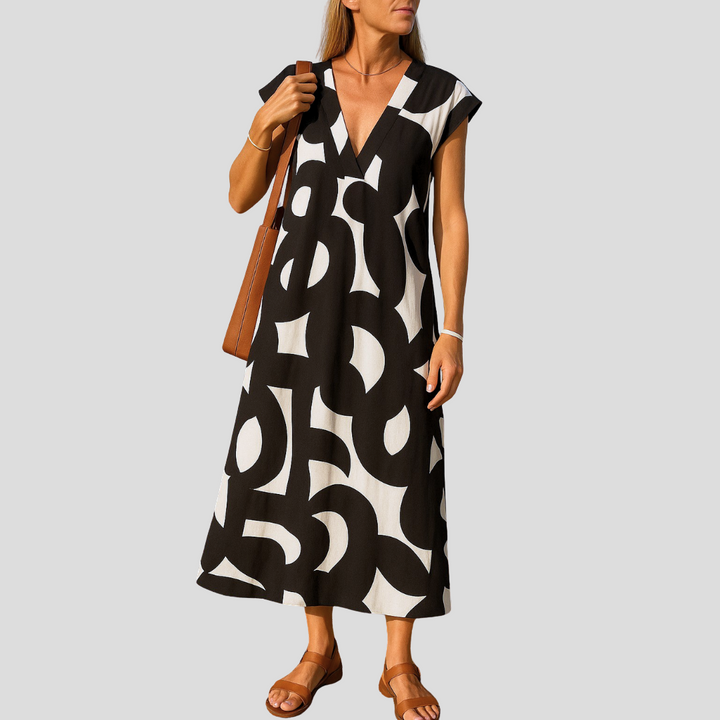 Azura™ – Bequemes, Fließendes Kleid im Ibiza-Stil mit V-Ausschnitt