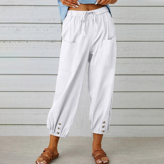 Sommerfeld | Weite Damenhose aus Baumwoll-Leinen-Mix