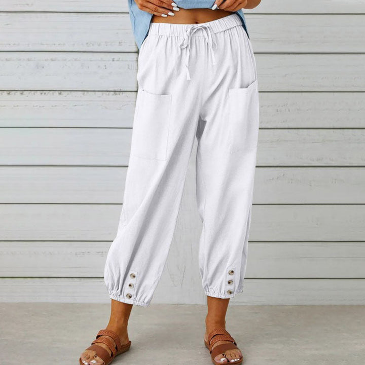 Sommerfeld | Weite Damenhose aus Baumwoll-Leinen-Mix