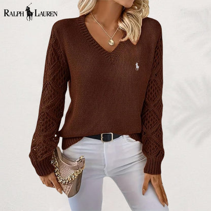 Stilvoller V-Ausschnitt Strickpullover