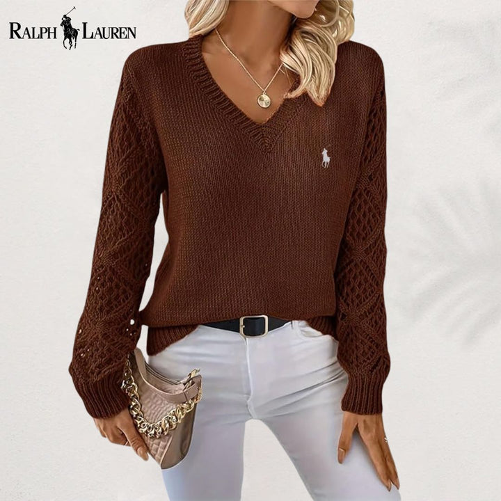 Stilvoller V-Ausschnitt Strickpullover