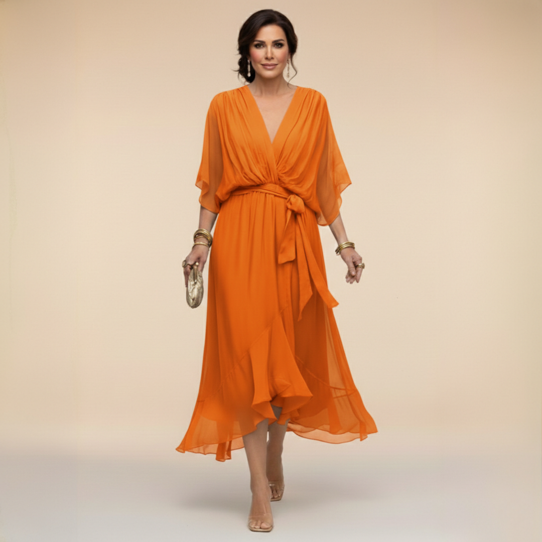 Sommerfeld | Elegantes Midikleid mit V-Ausschnitt