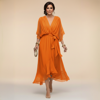 Sommerfeld | Elegantes Midikleid mit V-Ausschnitt