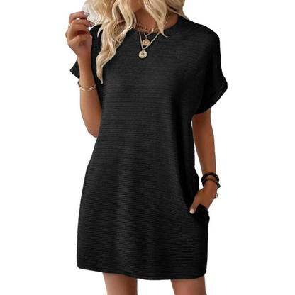 Ivay™ – Elegantes Minimalistisches Sommerkleid mit Rundhalsausschnitt