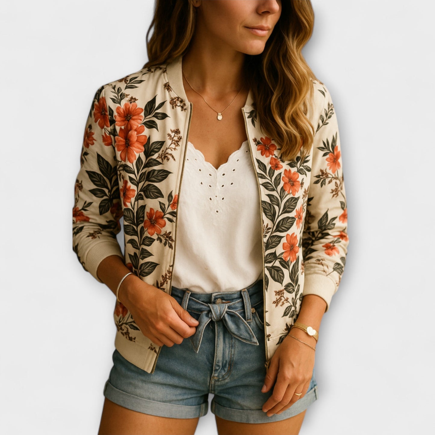 Sommerfeld™ | Kaelin – Trendige Bomberjacke mit floralem Design