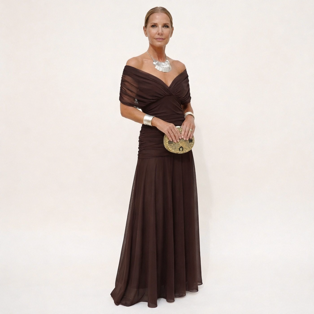 Velora™ | Langes V-Ausschnitt Floral Kleid