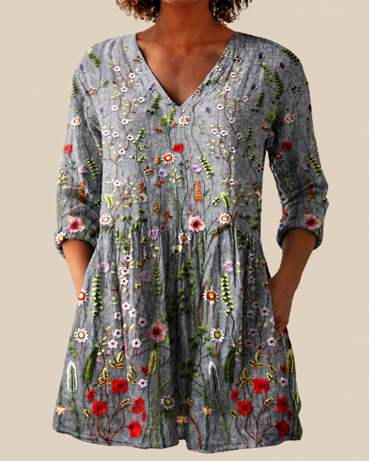 Savenora | Lange Bluse mit ausdrucksstarkem Muster