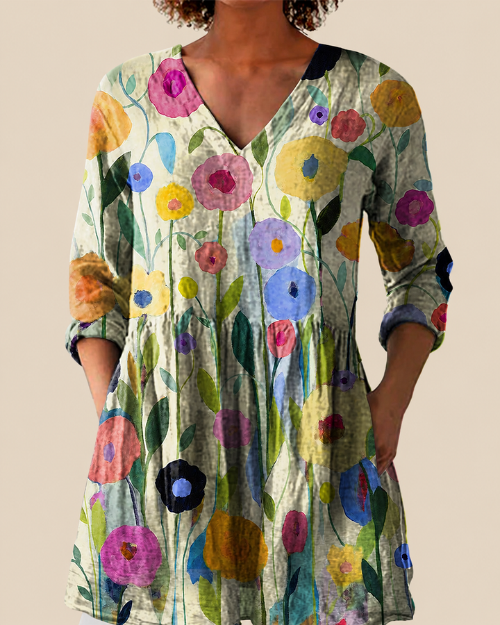 Savenora | Lange Bluse mit ausdrucksstarkem Muster