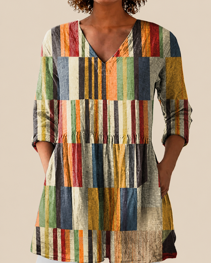 Savenora | Lange Bluse mit ausdrucksstarkem Muster