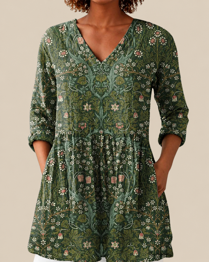 Savenora | Lange Bluse mit ausdrucksstarkem Muster