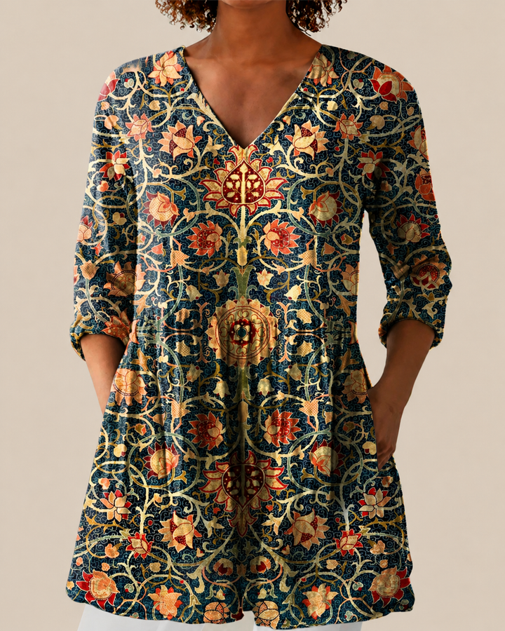 Savenora | Lange Bluse mit ausdrucksstarkem Muster