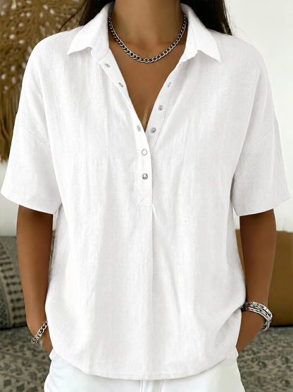 Savenora | Bluse mit Kragen und Knopfleiste (1 kaufen, 1 GRATIS dazu)