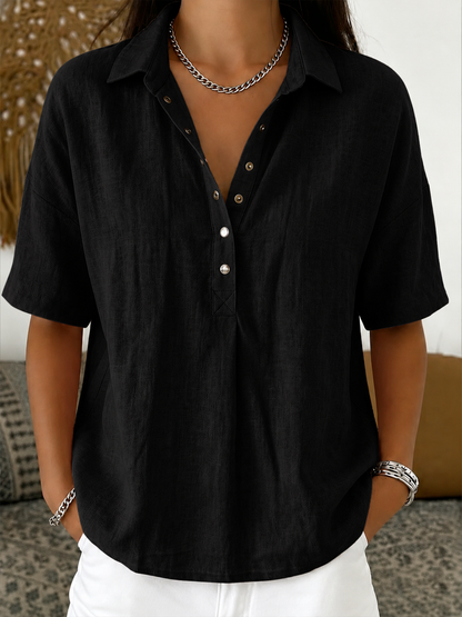 Savenora | Bluse mit Kragen und Knopfleiste (1 kaufen, 1 GRATIS dazu)