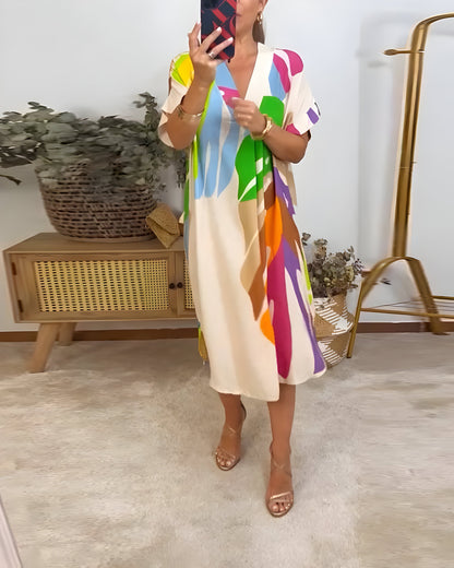 Leafara™ - Lässiges Kleid mit buntem Blattdesign