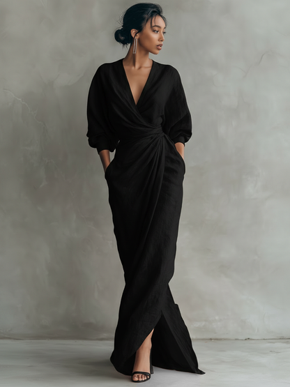 Savenora | Rosa Maxi Kleid V-Hals