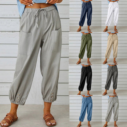 Sommerfeld | Weite Damenhose aus Baumwoll-Leinen-Mix
