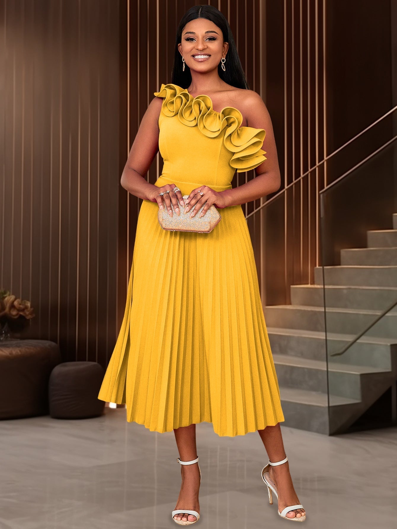 Adi™ - Couture Asymmetrical One-Shoulder Evening Gown