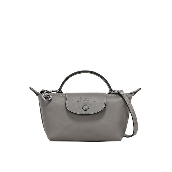 Mini Leder Henkeltasche – Grau