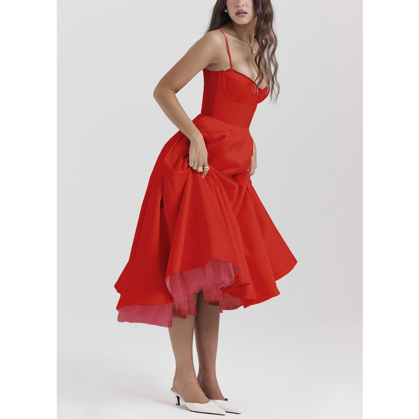 YLIANA | Verspieltes Midi Kleid für den Sommer