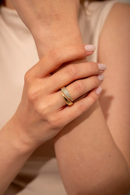 Sommerfeld | Eleganter Goldring mit strahlenden Steinen (Kaufe 1, erhalte 1 gratis)