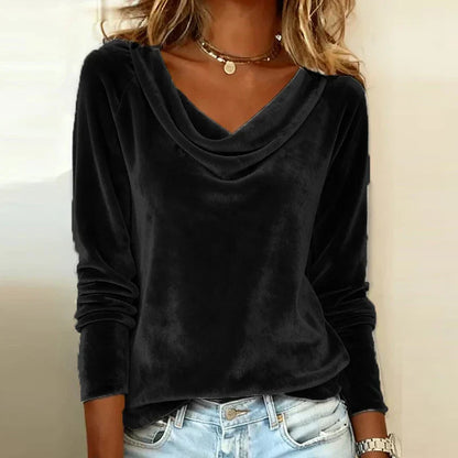 Mary | Elegante Bluse mit bernsteinfarbenem Falten-Design