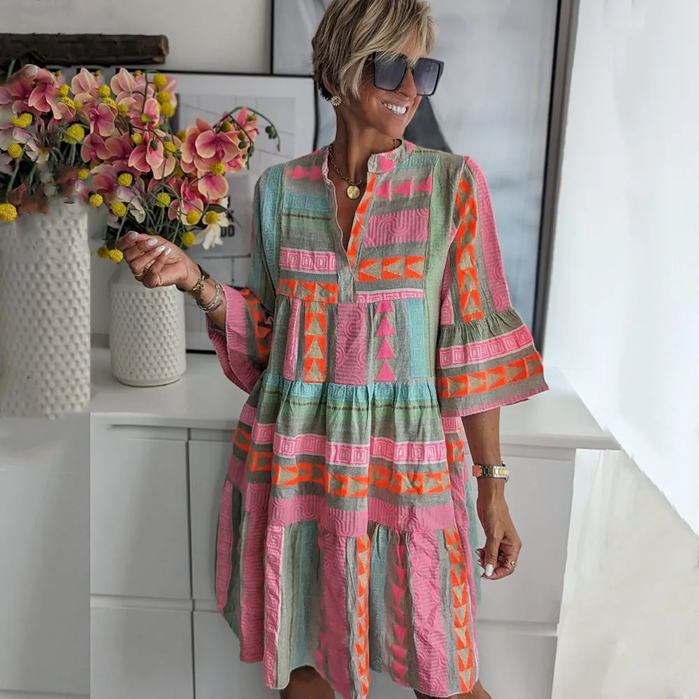 Wayne™ - Handcrafted Linen-Cotton Weekend Dress