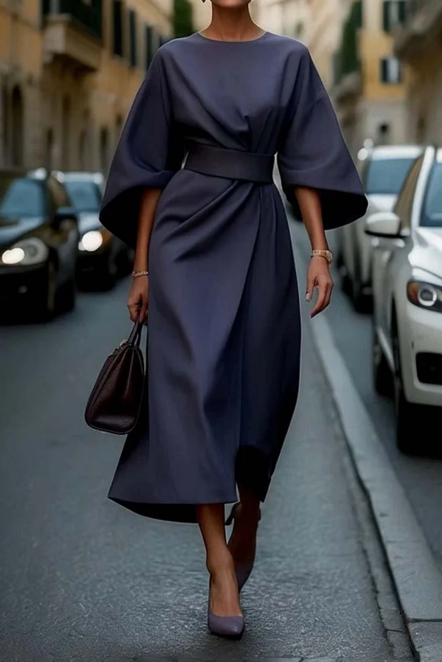 Rome™ – Klassisches Kleid mit stilvollen Laternenärmeln