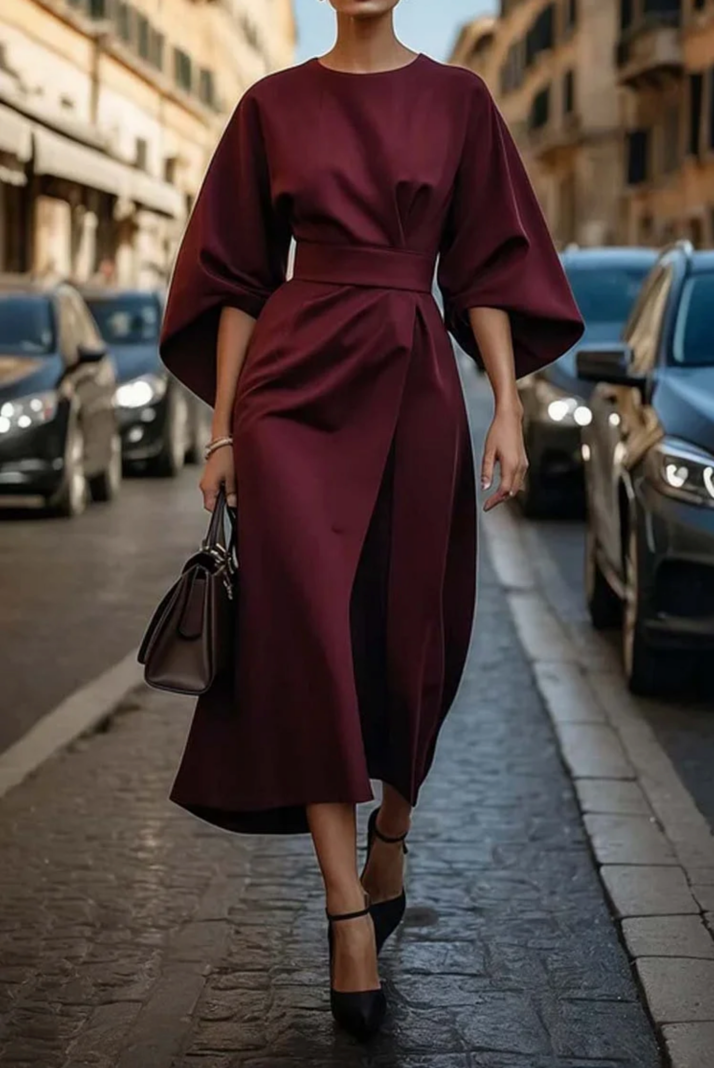 Rome™ – Klassisches Kleid mit stilvollen Laternenärmeln