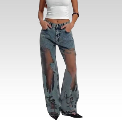 Sommerfeld | Vintage Mesh Patchwork Print Jeans