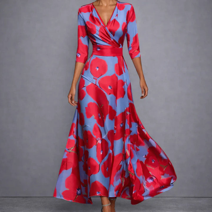 Savenora | Sculpting Floral Maxi Kleid für elegante Selbstsicherheit