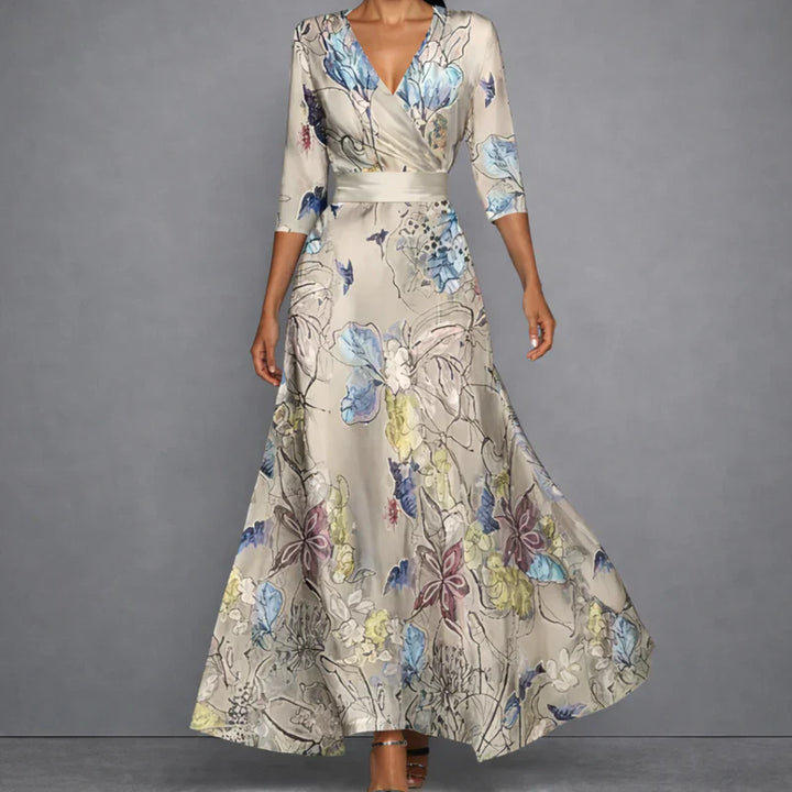 Savenora | Sculpting Floral Maxi Kleid für elegante Selbstsicherheit