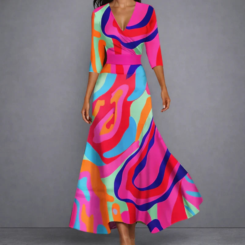 Savenora | Sculpting Floral Maxi Kleid für elegante Selbstsicherheit