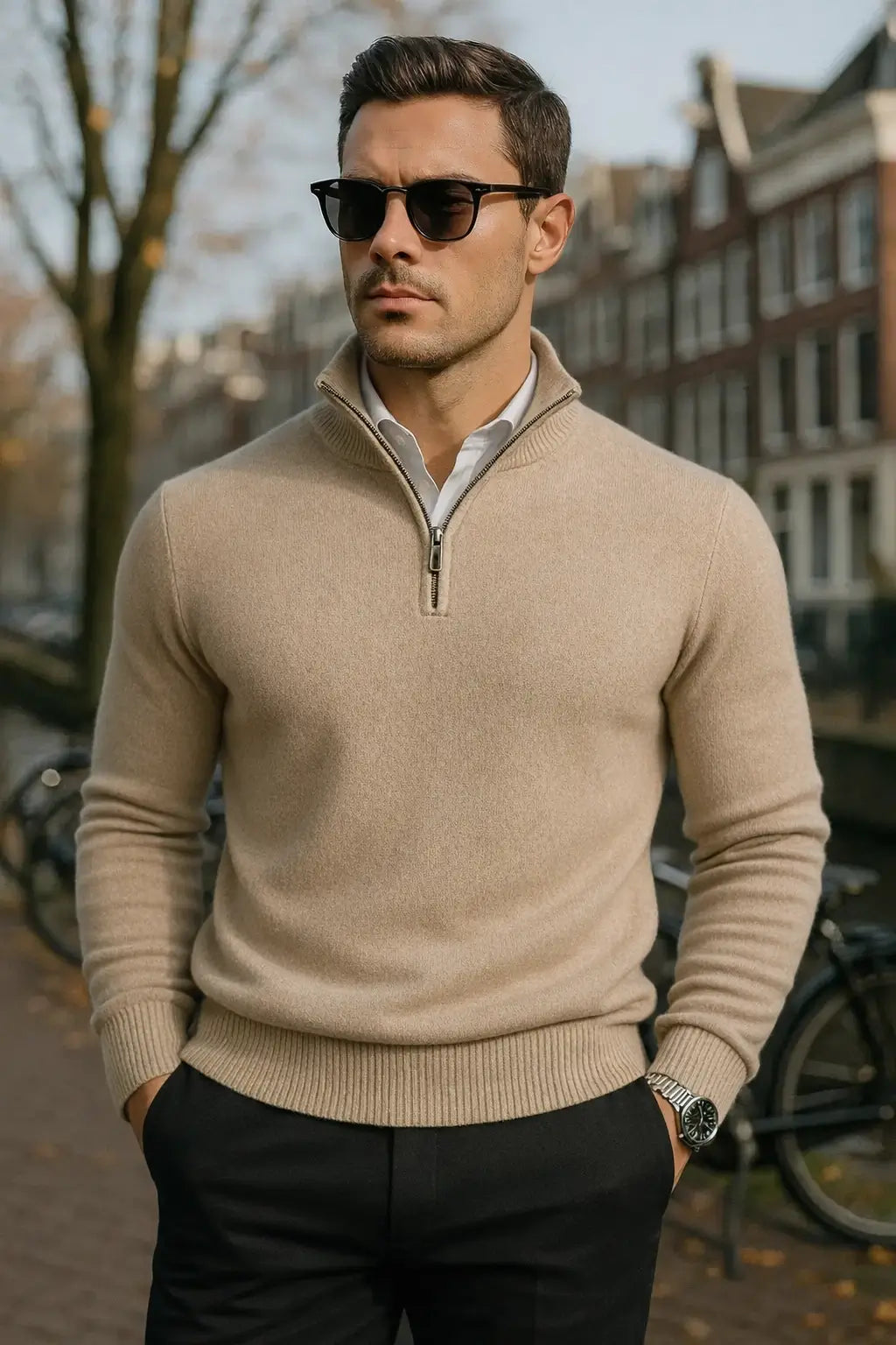 Sommerfeld™ | Windsor Herrenpullover mit Halbzipper