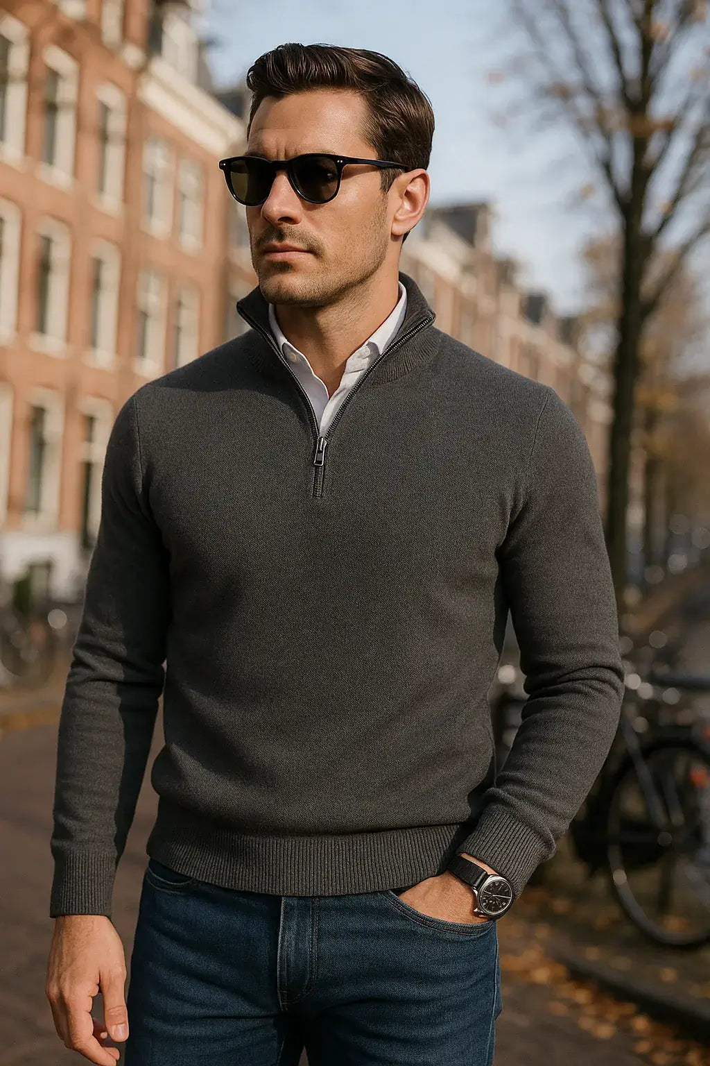 Sommerfeld™ | Windsor Herrenpullover mit Halbzipper