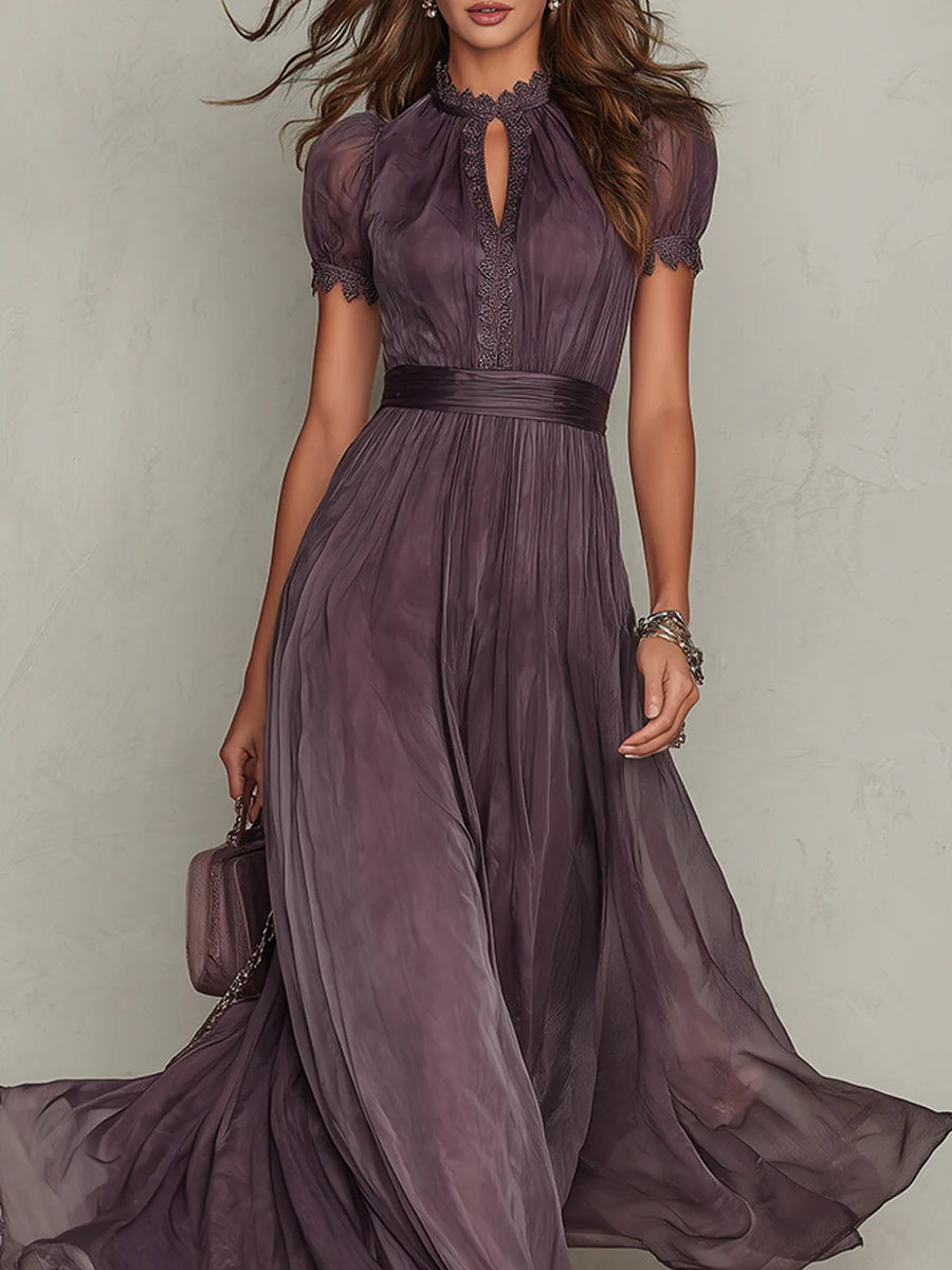 Ashley | Elegantes Vintage Chiffon-Maxikleid