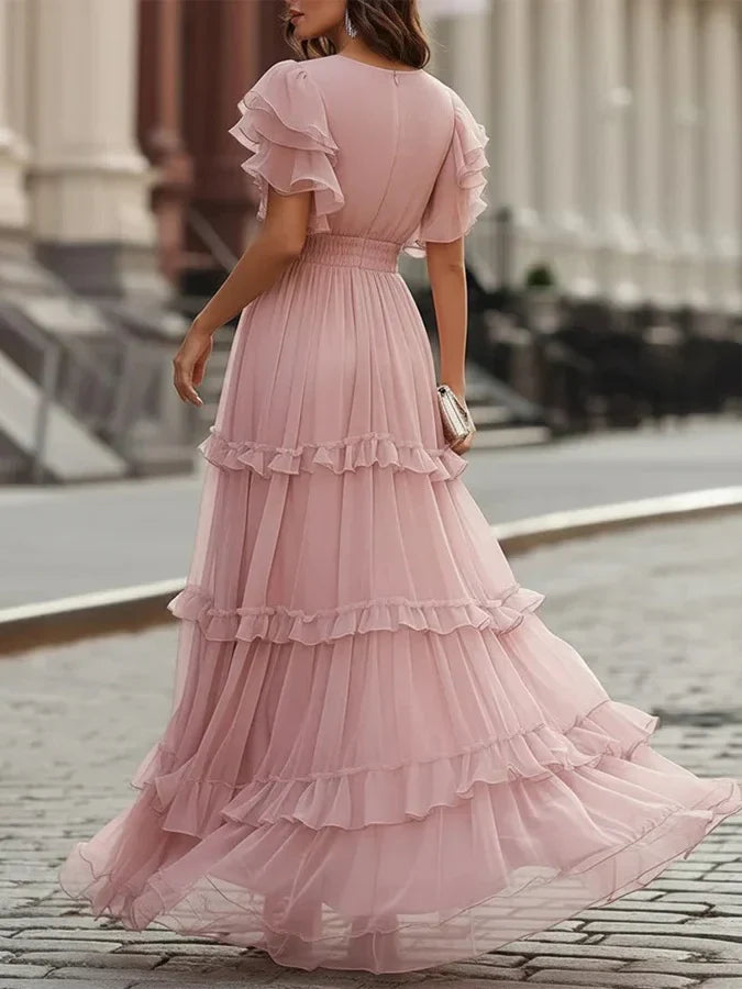 Zoe | Elegantes Maxikleid in Hellrosa für Hochzeiten