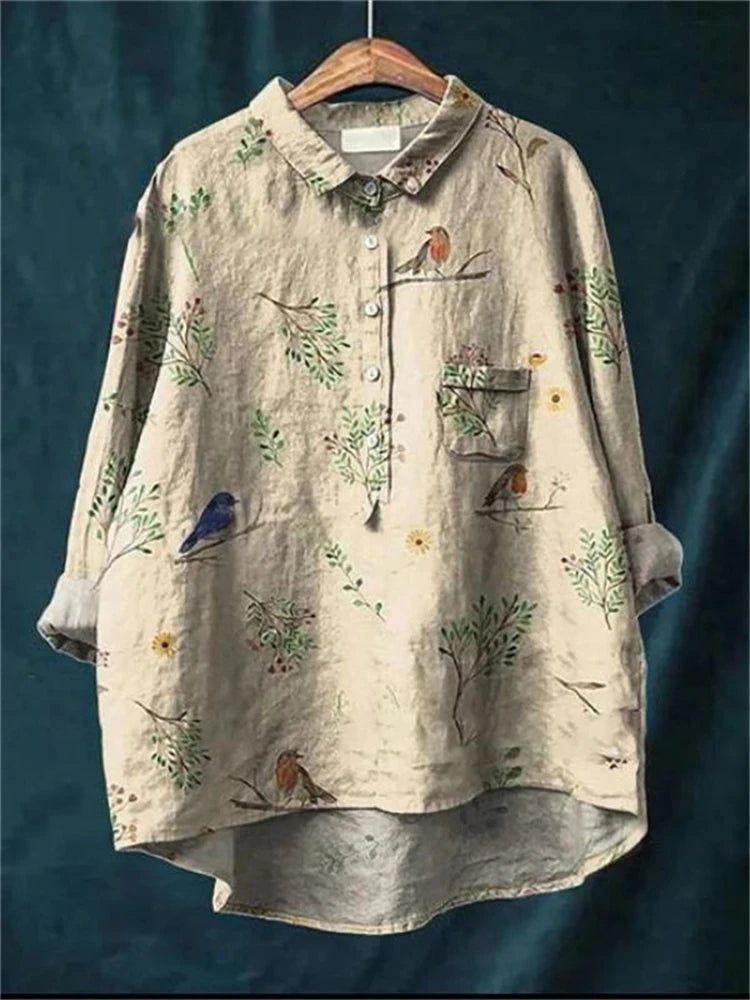 Amita | Blumenmuster Vintage-Bluse