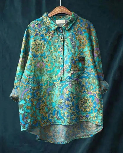 Amita | Blumenmuster Vintage-Bluse