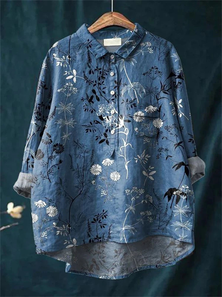 Amita | Blumenmuster Vintage-Bluse