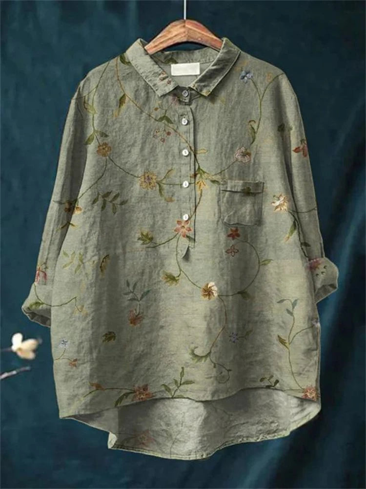 Amita | Blumenmuster Vintage-Bluse