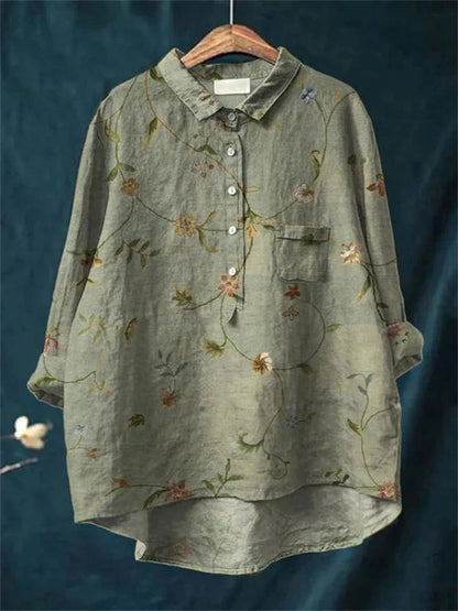 Amita | Blumenmuster Vintage-Bluse
