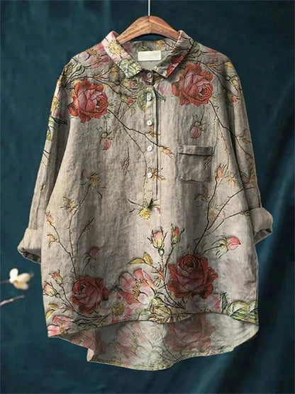 Amita | Blumenmuster Vintage-Bluse
