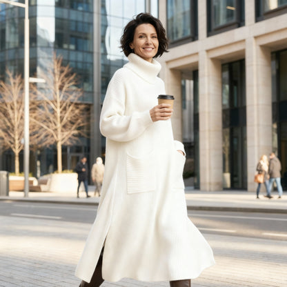 Glenda™ - Damen Oversized Strickkleid mit Rollkragen