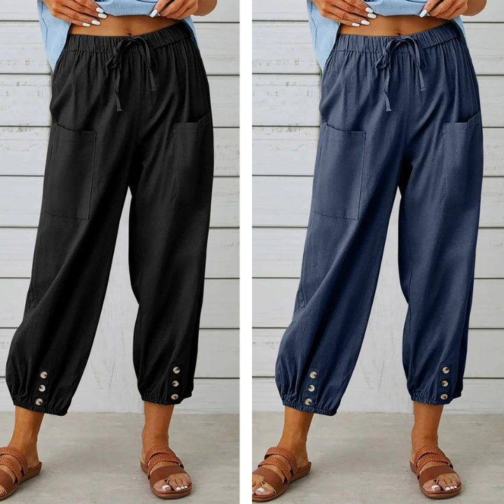Sommerfeld | Weite Damenhose aus Baumwoll-Leinen-Mix