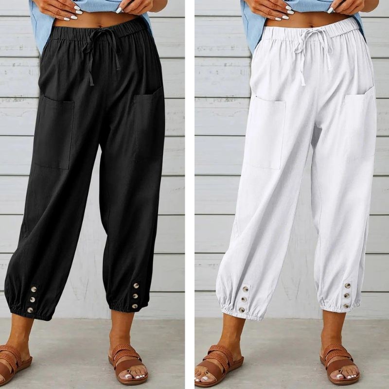 Sommerfeld | Weite Damenhose aus Baumwoll-Leinen-Mix